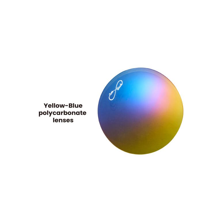 Yellow-Blue polycarbonate lenses